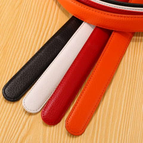Cinturino In Pelle Per Donna Ricambio Senza Fibbia Automatico Cricchetto Pelle Di Vacca Litchi Versatile
