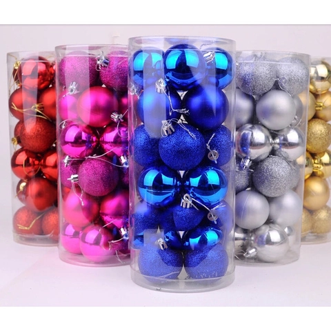 Christmas Balls Ornaments Mixed Texture Plastic Electroplated Shining Matte Glitter Baubles Holiday Xmas Tree Decor