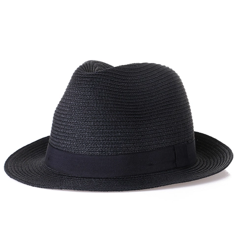 Sommer Papierstroh Fedora Hut Breite Krempe Sonnenschutz Panama Jazz Strand Reisekappe Band Dekor Für Herren Damen