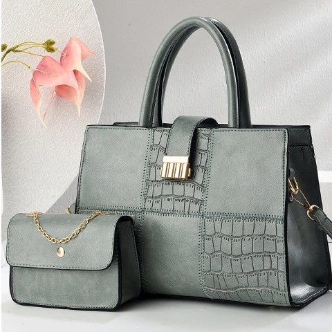 Borsa A Mano Donna Tote E Borsa Con Catena Set Pelle PU Motivo Coccodrillo Elegante Versatile Spalla Accessori Dorati