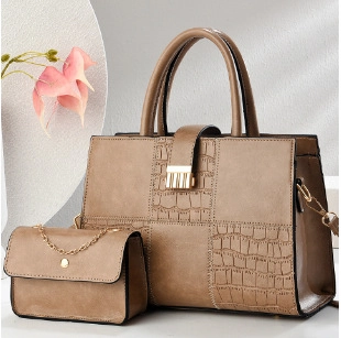Borsa A Mano Donna Tote E Borsa Con Catena Set Pelle PU Motivo Coccodrillo Elegante Versatile Spalla Accessori Dorati