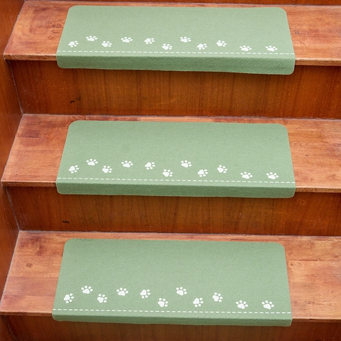 Marches Escalier Antidérapantes Lumineuses Autocollantes Brille Dans Le Noir Polyester PVC Tapis Motif Empreintes