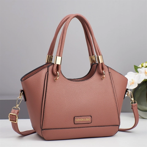 Borsa A Mano Da Donna Pelle PU Grana Litchi Borsa A Tracolla Versatile Grande Capacità Stile Coreano Con Tracolla