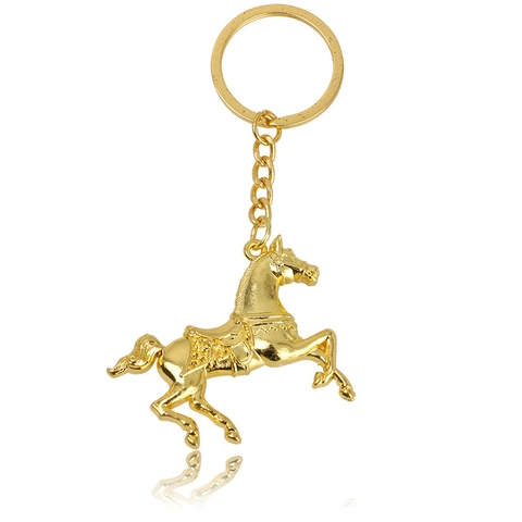 Creative Horse Shape Metal Keychain Zinc Alloy Animal Pendant Key Ring Vintage Charm For Car Keys Bag Decoration Unisex Gift