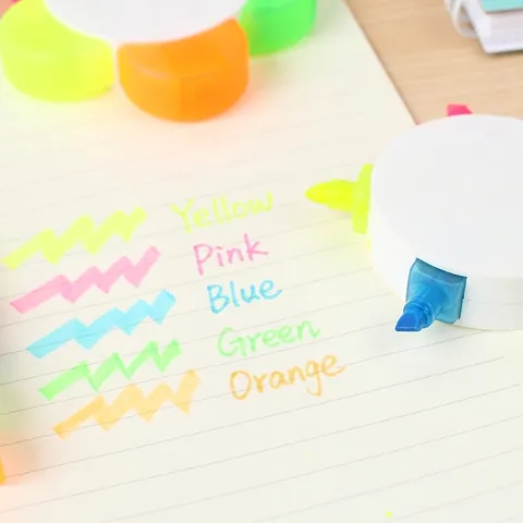 Evidenziatore A Forma Di Fiore Pennarello Fluorescente Multi Colore Penna Plastica Punta A Scalpello Creativo Ufficio Scuola Cartoleria