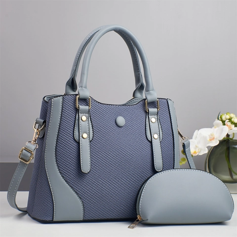 Handtasche Und Beutel Damen Große Kapazität PU Leder Spleißen Gewebte Textur Lässige Elegante Umhängetasche Gold Hardware