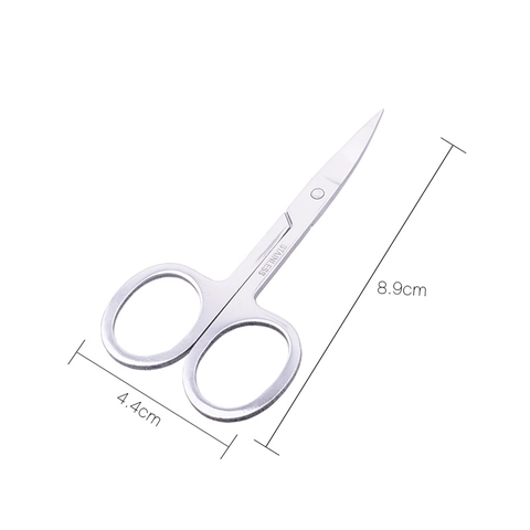 Stainless Steel Beauty Scissors Curved Tip Mirror Polished Multi-functional Eyebrow Nose Hair Nail Trimming Tools For Women