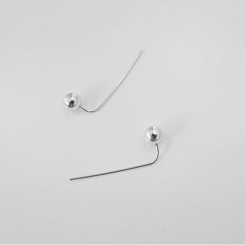 925 Sterling Silber Kugel Ohrstecker Mit Langem Stab Minimalistischer Geometrischer Quastenstil Für Damen