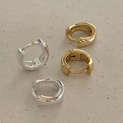 925 Sterlingsilber Creolen Minimalistisch Poliert Geometrisch Huggie Stil Schicker Schmuck Für Damen
