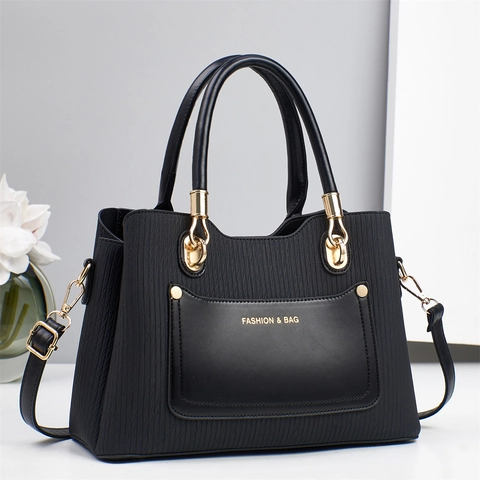 Borsa Da Donna In Pelle PU Pieghettata Borsa A Spalla Con Tasca Patchwork Liscia Manico Superiore Chic Versatile