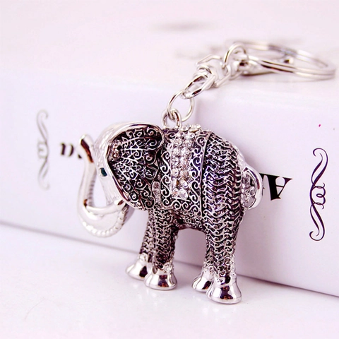 Portachiavi Elefante in Lega di Zinco Vintage con Strass Simpatico Ciondolo Animale per Donna Ciondolo per Borsa Regalo di Gioielli