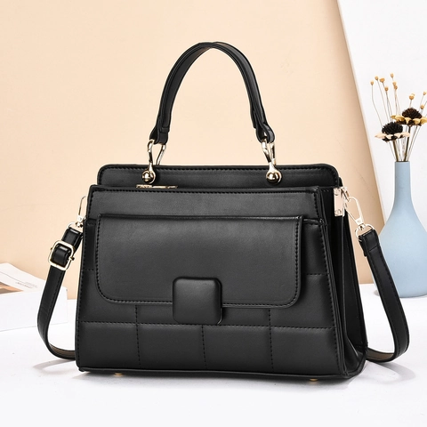 Mode Karo Gesteppt Damen Handtasche PU Leder Umhängetasche Schultertasche Quadratische Tasche Lässig Große Kapazität Tote Bag