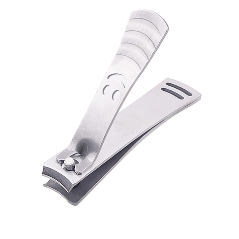 Stainless Steel Nail Clipper Large Size Brushed Finish Smiley Face Design Portable Manicure Pedicure Trimming Tool
