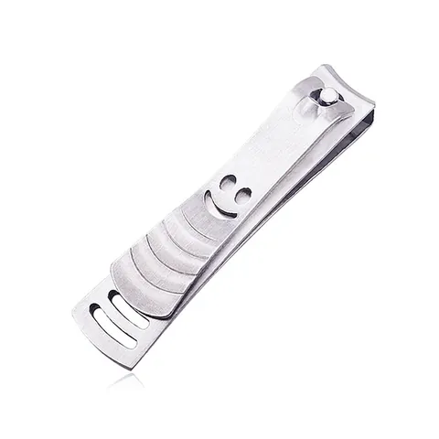 Stainless Steel Nail Clipper Large Size Brushed Finish Smiley Face Design Portable Manicure Pedicure Trimming Tool