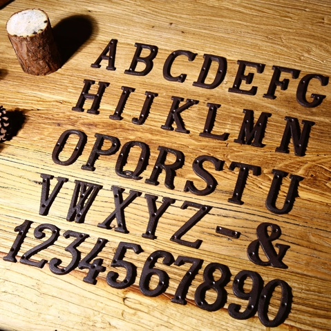 Vintage Cast Iron Metal Letters And Numbers For Door Gate Garden Wall Decor Antique Identification Alphabet Symbols House Sign