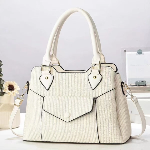 Sac À Main Pour Femmes En Cuir PU Texture Plissée Verticale Sac À Bandoulière Multi Couches Avec Sangle Amovible Mode