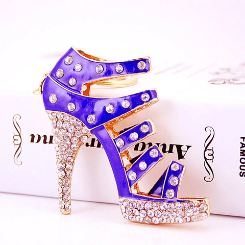 Portachiavi a Forma di Scarpa con Tacco Alto in Lega di Zinco e Strass Ciondolo in Smalto Carino Decorazione Borsa Donna