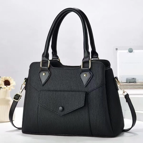 Sac À Main Pour Femmes En Cuir PU Texture Plissée Verticale Sac À Bandoulière Multi Couches Avec Sangle Amovible Mode