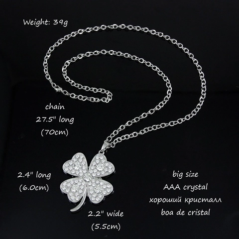 Lucky Clover Pendant Necklace Alloy Sparkling Rhinestone Flower Charm Elegant Fashion Jewelry Accessory For Women