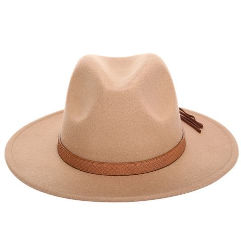 Klassischer Fedora Hut Mit Breiter Krempe Für Damen Wollfilz Vintage Jazz Hut Mit Schlangenmuster Ledergürtel Und Quasten