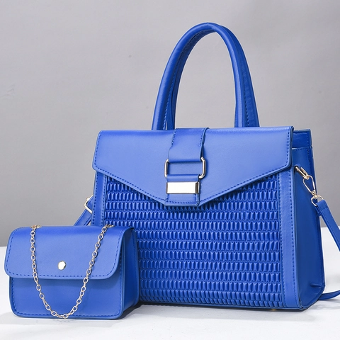 Borsa A Mano Da Donna E Piccola Pochette Con Catena Pelle PU Trama Intrecciata Pieghettata Grande Capacità Stile Quotidiano Elegante