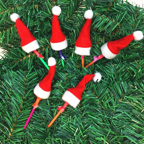 Mini Cappelli Di Babbo Natale Decorazioni Natalizie Rosso Bianco Tessuto Morbido Topper Per Lecca Lecca Copri Posate Festa