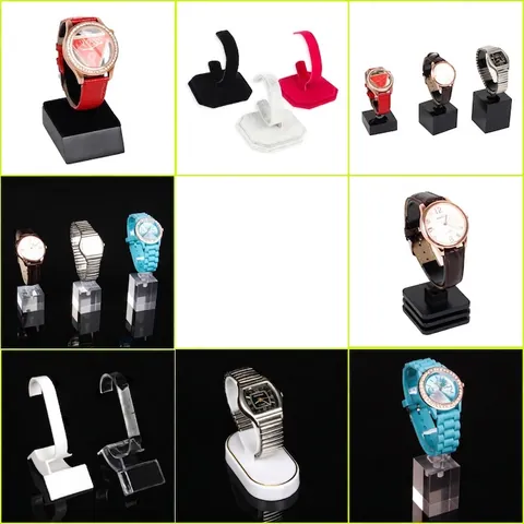 Watch Display Stand Acrylic Clear C-Shape Jewelry Bracelet Holder Base For Retail Store Counter Showcase Organization