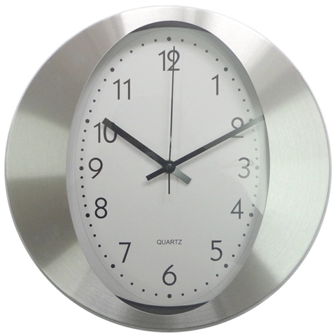 Moderne Stille Wanduhr Edelstahl Aluminium Rahmen Quarzwerk Große Arabische Ziffern Haus Büro Dekorative Rund