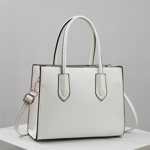 Women Handbag Saffiano PU Leather Large Capacity Crossbody Bag With Top Handle Golden Hardware Simple Urban Office Style