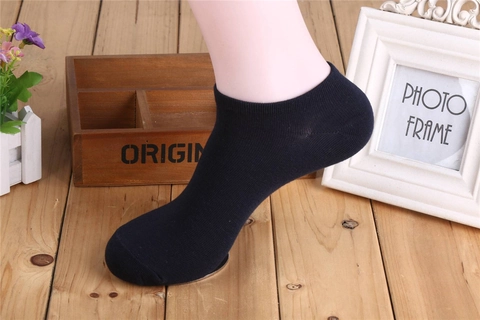 Men Cotton Low Cut Ankle Socks Breathable Sweat Absorbent Solid Color Casual Sports Soft
