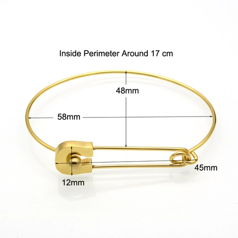 Bracciale Rigido In Acciaio Inossidabile Spilla Da Balia Minimalista Creativo Forma U Gioielli Di Moda Per Donna