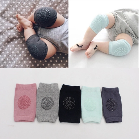 Baby Crawling Knee Pads Anti Slip Silicone Dots Breathable Cotton Blend Protective Gear Infants Toddlers Soft Elastic