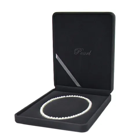 Boîte Cadeau Bijoux Collier Velours Coeur Rond Ovale Künstliche Perle Étui Rangement Support Affichage Flip Open Élégant Luxe