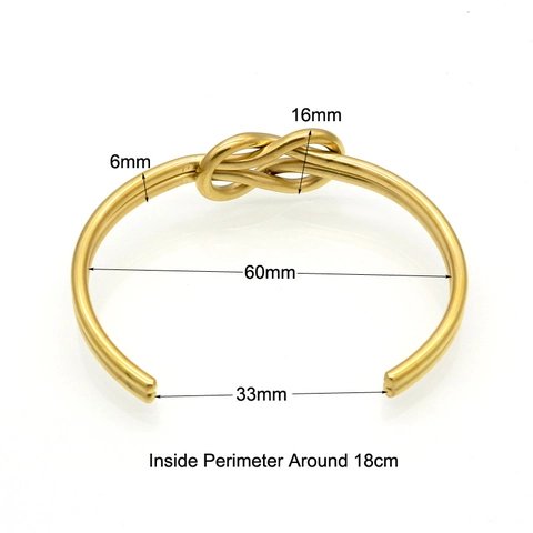 Knot Open Bangle Bracelet Stainless Steel Minimalist Bow Tie High Polished Adjustable Fashion Jewelry For Women