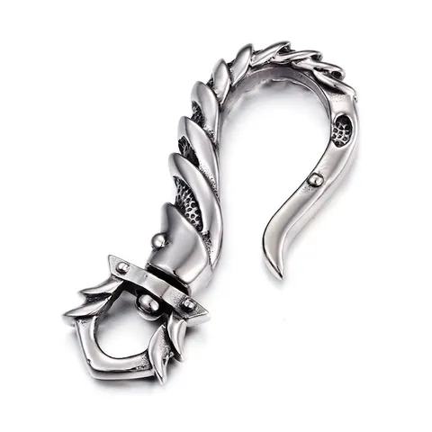Pendente Amo Da Pesca Vintage Acciaio Inossidabile Trama Squame Di Drago Stile Punk Gioielli Per Uomini