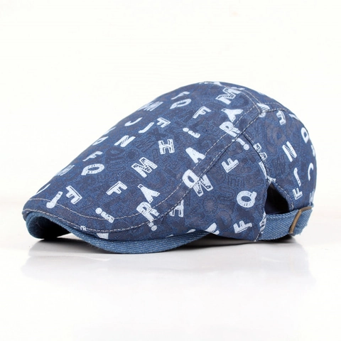 Retro Denim Schirmmütze Gemustert Verstellbare Metallschnalle Vintage Baskenmütze Für Herren Damen Unisex Freizeit Hut