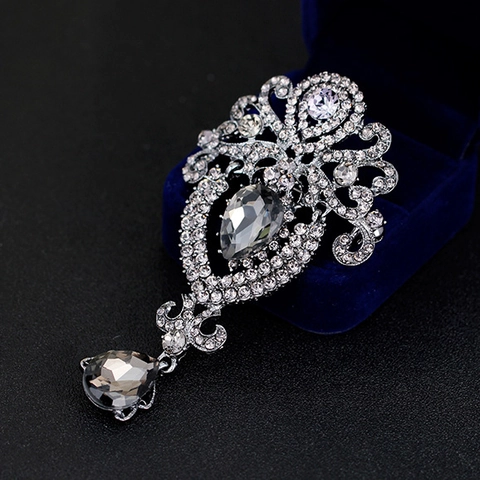 Spilla Corona in Lega Strass Vintage per Donna Lussuosa Spilla a Pendente a Goccia Accessori per Abbigliamento Gioielli di Moda
