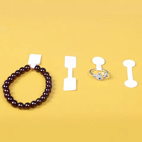 Jewelry Price Tags Self Adhesive Barbell Shape White Label Stickers Writable Jewelry Display Labels For Rings Necklaces