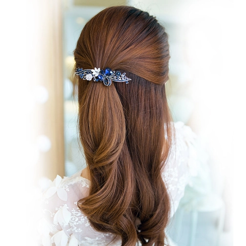 Barrettes Cheveux Vintage Alliage Strass Pierre Oeil De Chat Fleur Paon Papillon Ressort Barrettes Femmes Style Palais Rétro