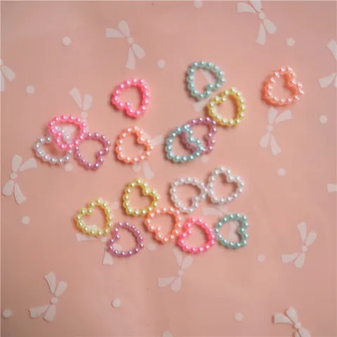 Perline Di Imitazione Künstliche Perle In ABS A Forma Di Cuore Colore Macaron Dolce Per Bricolage Decorazione Unghie E Cellulare