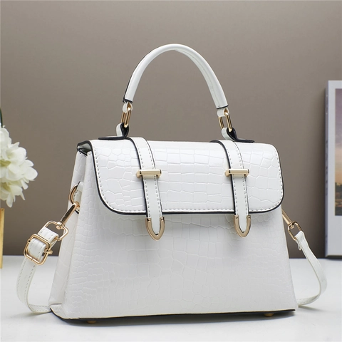 Sac À Main Femme Motif Crocodile En Cuir PU Élégant Sac À Bandoulière Et Sac Porté Croisé Avec Matériel Doré Style Vintage
