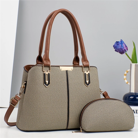 Damen Handtasche Und Beutel PU Leder Gewebte Textur Umhängetasche Schicker Urbaner Stil