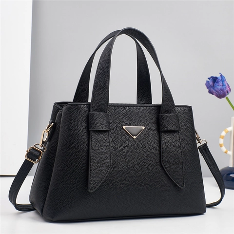 Borsa A Mano Donna Pelle PU Trama Litchi Borsa A Tracolla Tracolla Regolabile Manico Moda Versatile Stile Retrò
