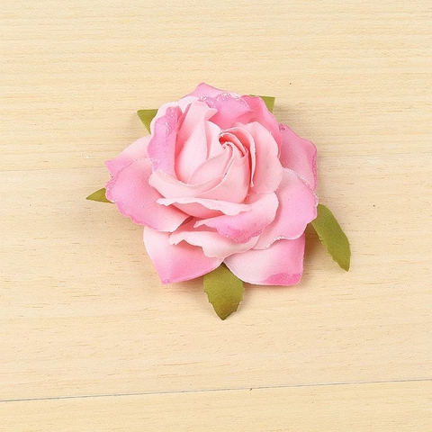 Molletta Per Capelli E Spilla A Rosa Artificiale Romantica Con Glitter Luccicanti Copricapo Floreale In Tessuto Per Matrimonio Donna