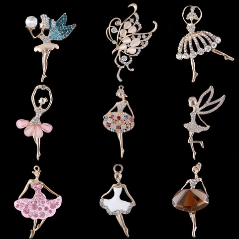 Ciondoli Eleganti Ballerina Di Danza Classica Fata Angelo Lega Strass Smalto Cristallo Perla Artificial Gioielli Fai Da Te