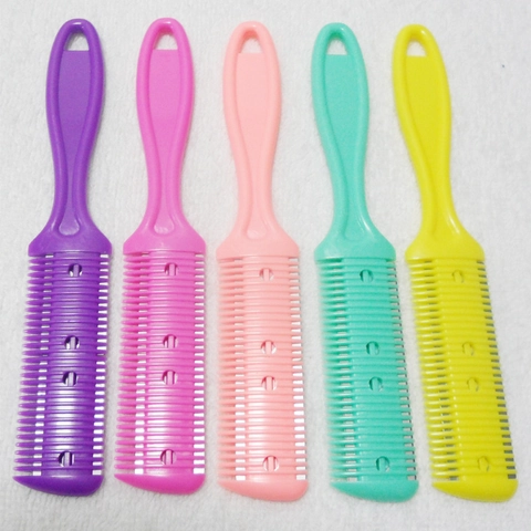 Doppelseitiger Haarausdünnungskamm Mit Rasierklingen Kunststoff Trimmer Für Pony Haarschnitt Styling Tool Home DIY