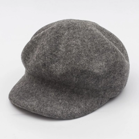Damen Vintage Wollfilz Schiebermütze Achteckig Baker Boy Hut Retro Kurze Krempe Warm Winter Herbst Einfarbig