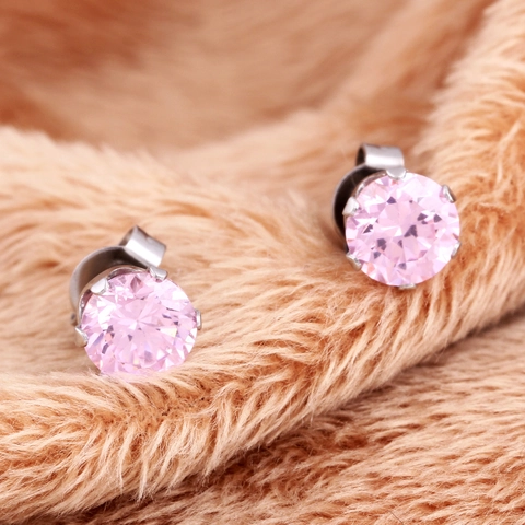 Minimalistische 304 Edelstahl Zirkonia Ohrstecker Für Damen Herren Einfach Rund Geometrisch Bunt Vielseitig Schmuck Accessoire