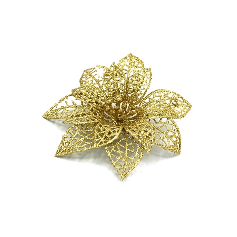 Weihnachtsbaumschmuck Glitzer Kunstblumen Hohl Poinsettia Für Haus Party Hochzeit DIY Festival Dekorationen