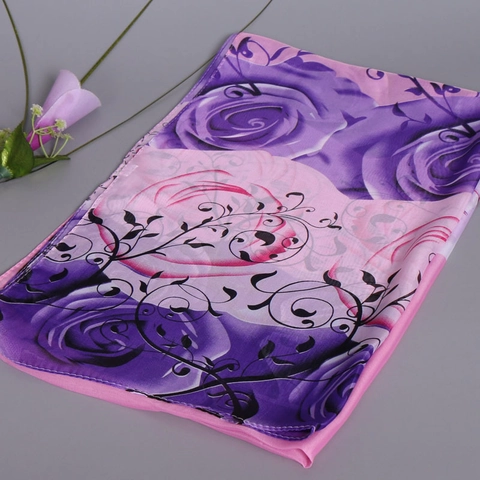 Chiffon Schal Mit Blumendruck Leicht Dünn Halbtransparent Pfingstrose Rosenmuster Halstuch Für Damen